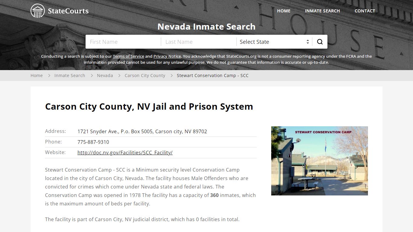 Stewart Conservation Camp - SCC Inmate Records Search ...